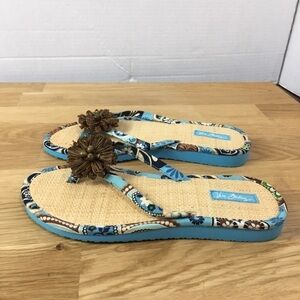 Resort Raffia Sandals | Coastal Boho Floral Thong · Vera Bradley